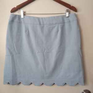 Croft & Barrow The Effortless Stretch Skort scalloped edge blue size 14